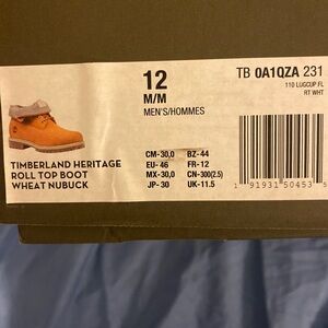 Timberland Wheat Nubuck Roll Top Boots